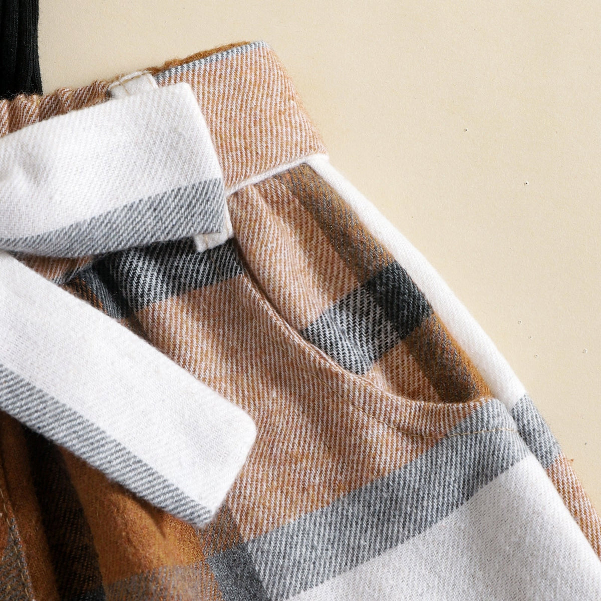 Flying Sleeve Plaid Skirt Two-piece Suit