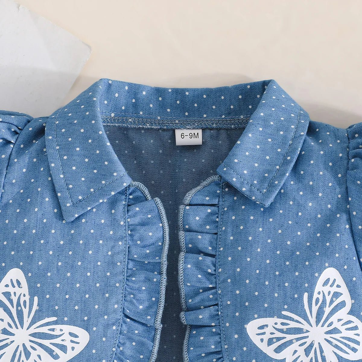 1-4Y Fashion Children Kids Girl 2Pcs Spring Outfit Butterfly Print Short Sleeve Tops+Suspender dress Set Outfit Kid Girl Clothes - Mom & Kids