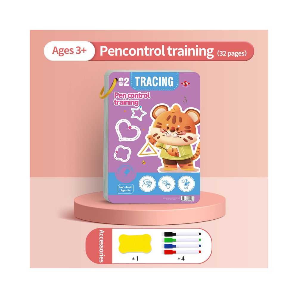 Cross border pen control training book for early childhood education basic handwriting practice erasable paper fun practice for babies