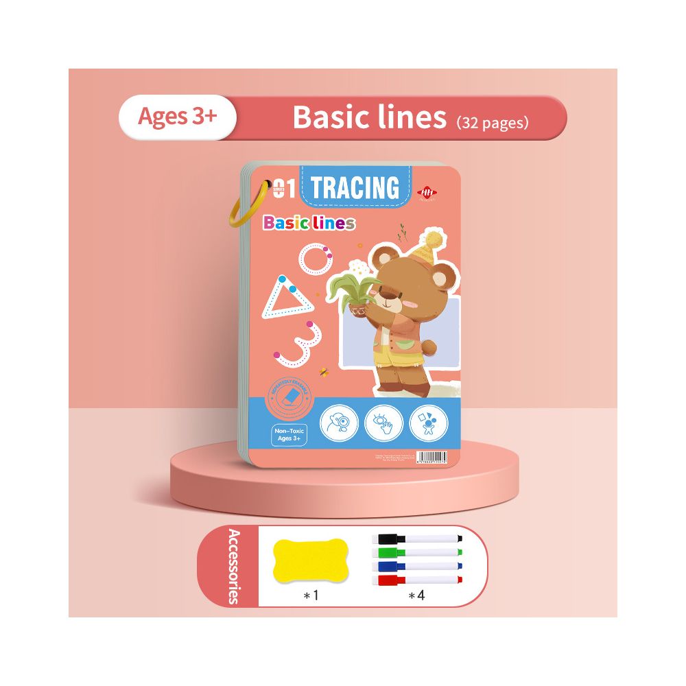 Cross border pen control training book for early childhood education basic handwriting practice erasable paper fun practice for babies