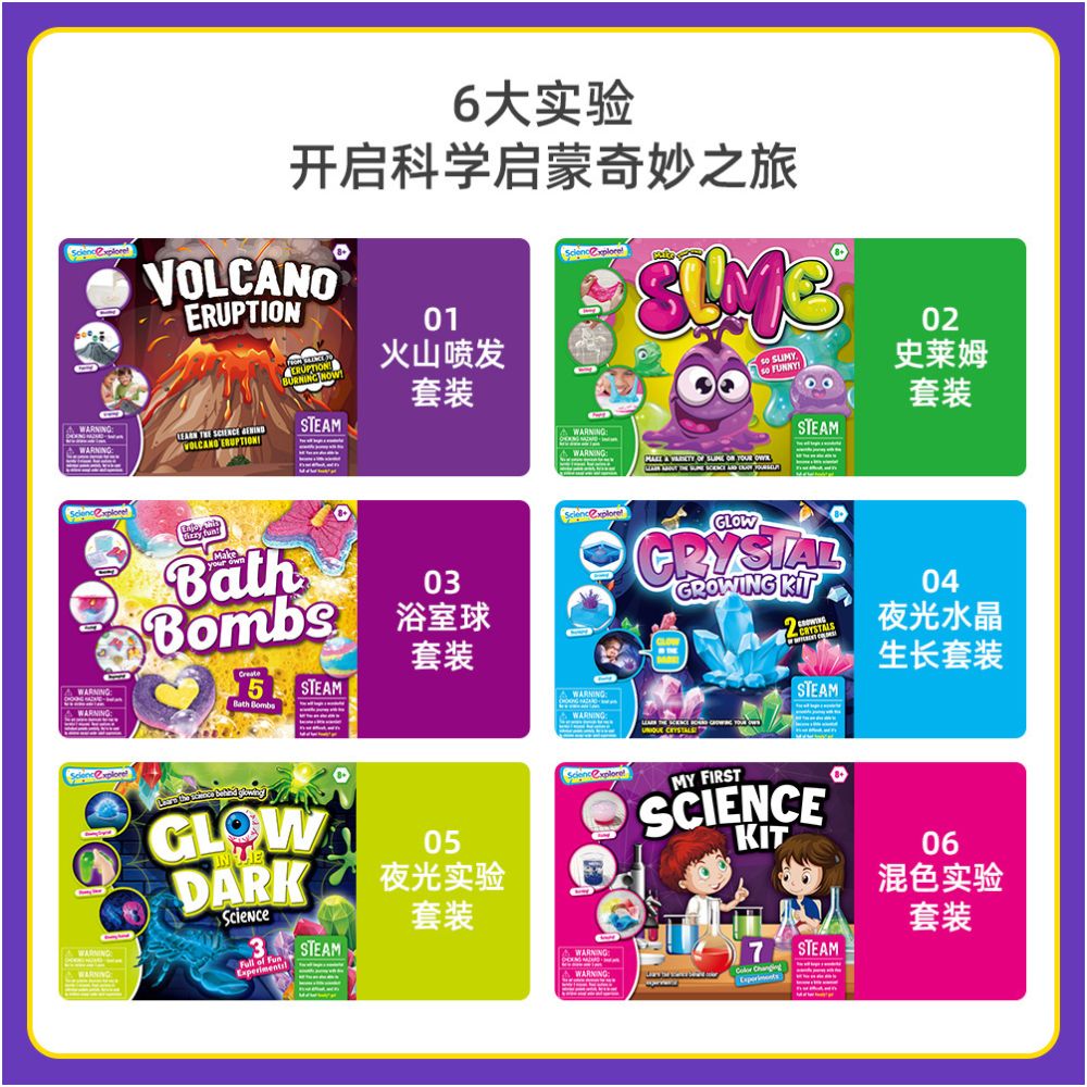 Cross border science experiment kit for students educational craft toys volcanic eruption slime technology making materials image 1