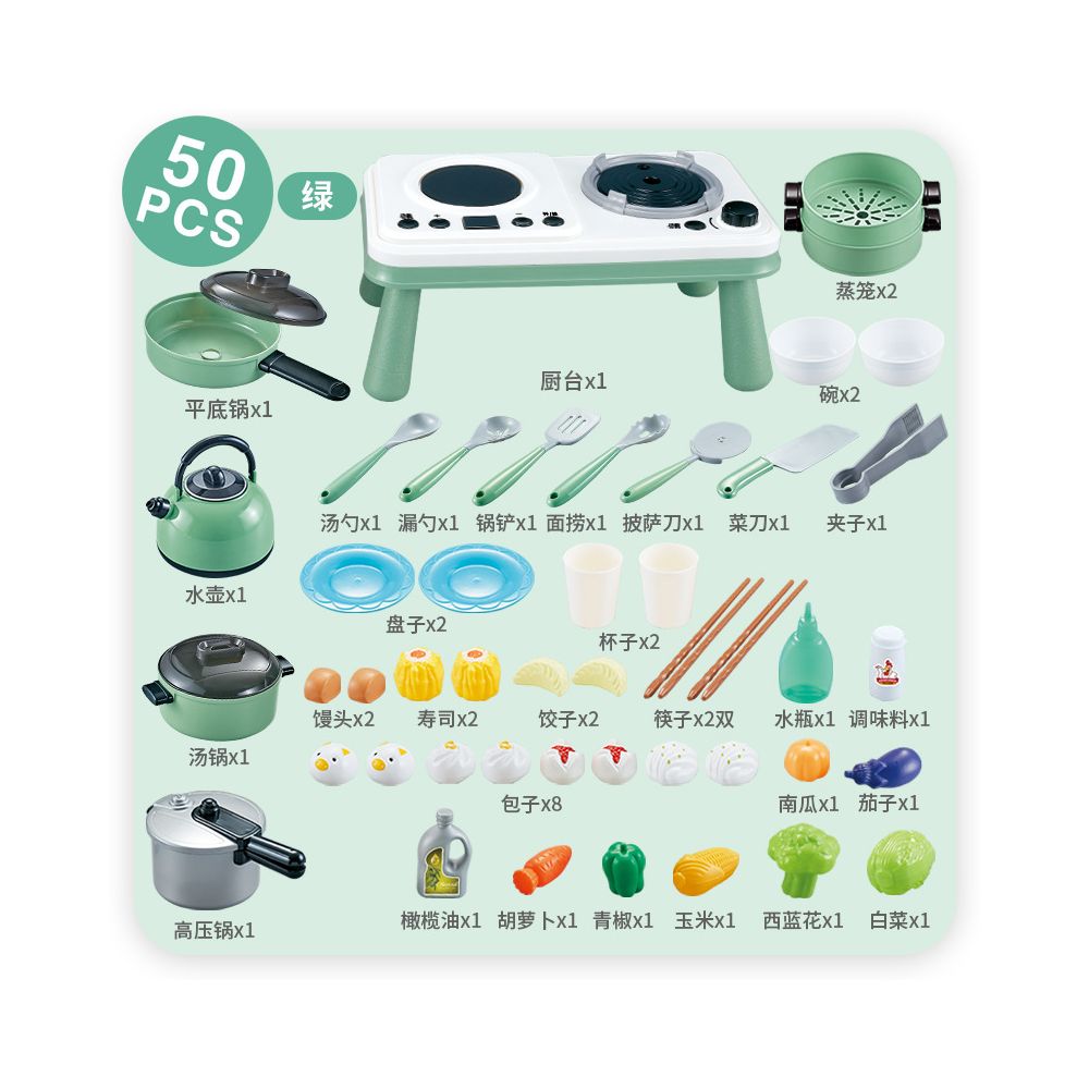Children s pretend kitchen toy set with spray function simulates cooking large and mini kitchen utensils a baby gift