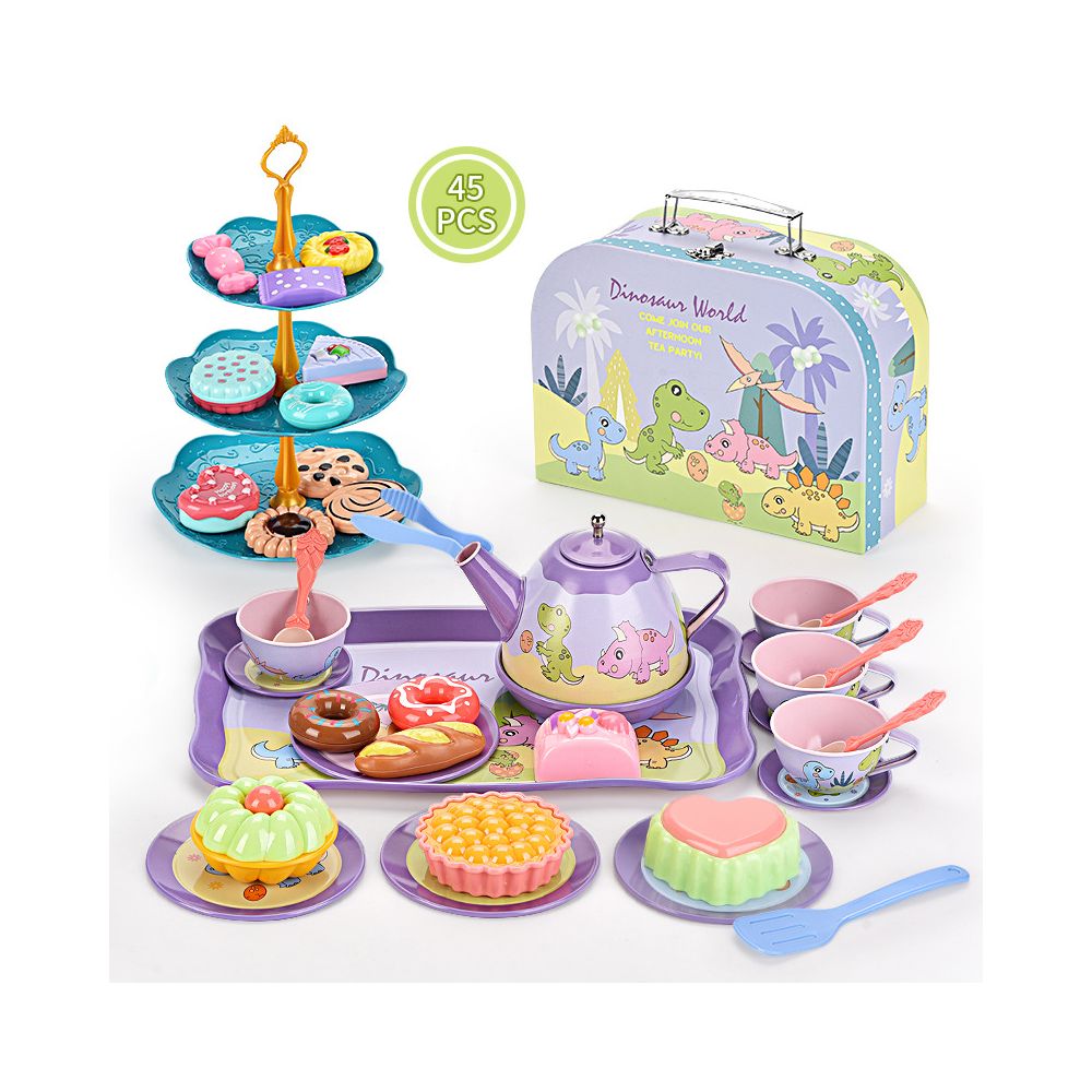 New children s pretend afternoon tea set tinplate unicorn tea set toy afternoon tea gift box set image 1