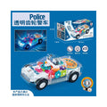 Electric toy police car transparent gear concept car with lights and music universal car police car model toy street vendor manufacturer