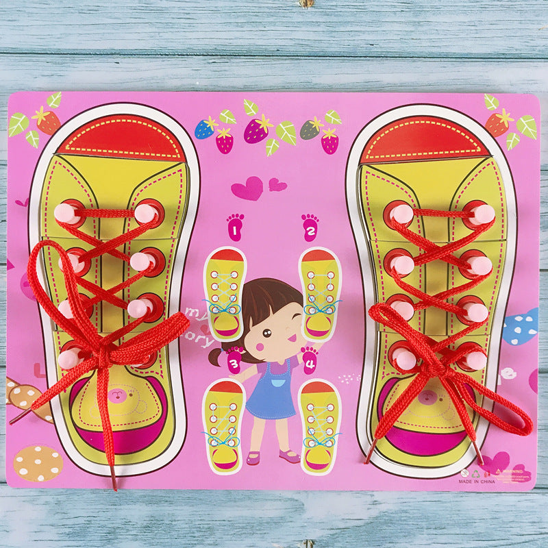 Department of Shoelace Toy Kindergarten Montessori Daily Life Teaching Aids Montessori Early Education Boys and Girls Wear Tied Shoelaces