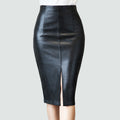 Leather Skirt 2026 Spring New Women’s Bodycon Pencil Skirt Fashion Fitted Midi Skirt Slit Pleated Leather Skirt
