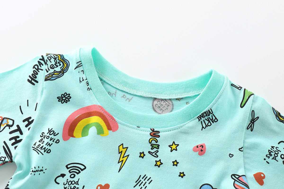 Knitted Children's Skirt Short-sleeved Cotton Girls Dress