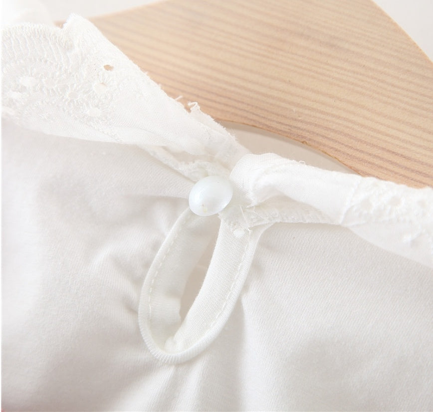 Two-piece embroidered fleece skirt