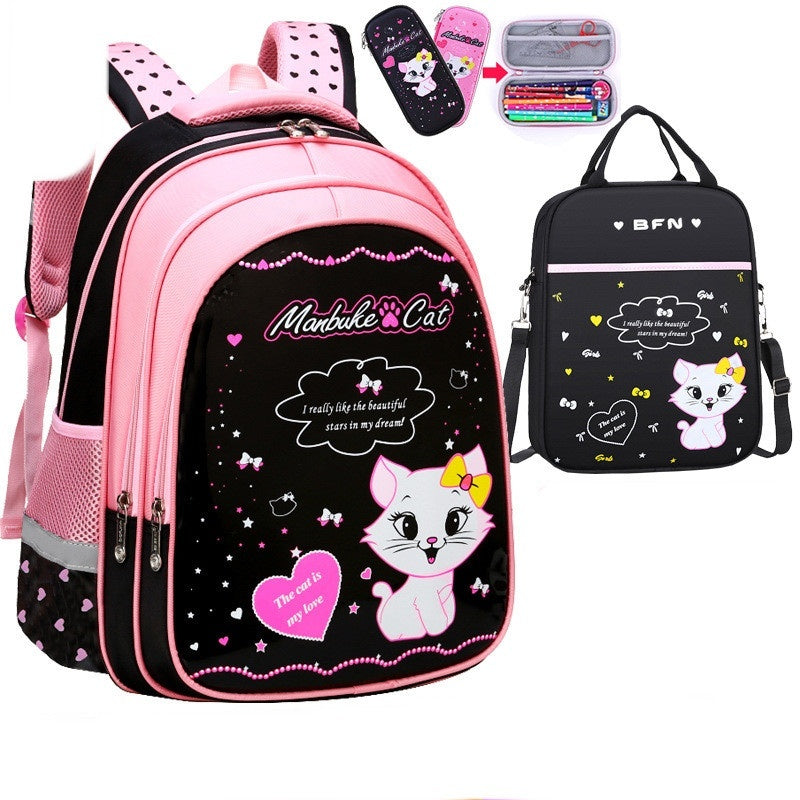 Kids School Cute Cat Print Backpack | Baby's World Bangladesh