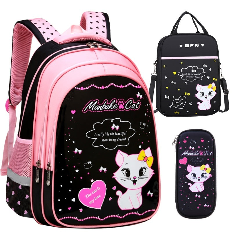 Kids School Cute Cat Print Backpack - Baby Bag - Baby's World (view 7)