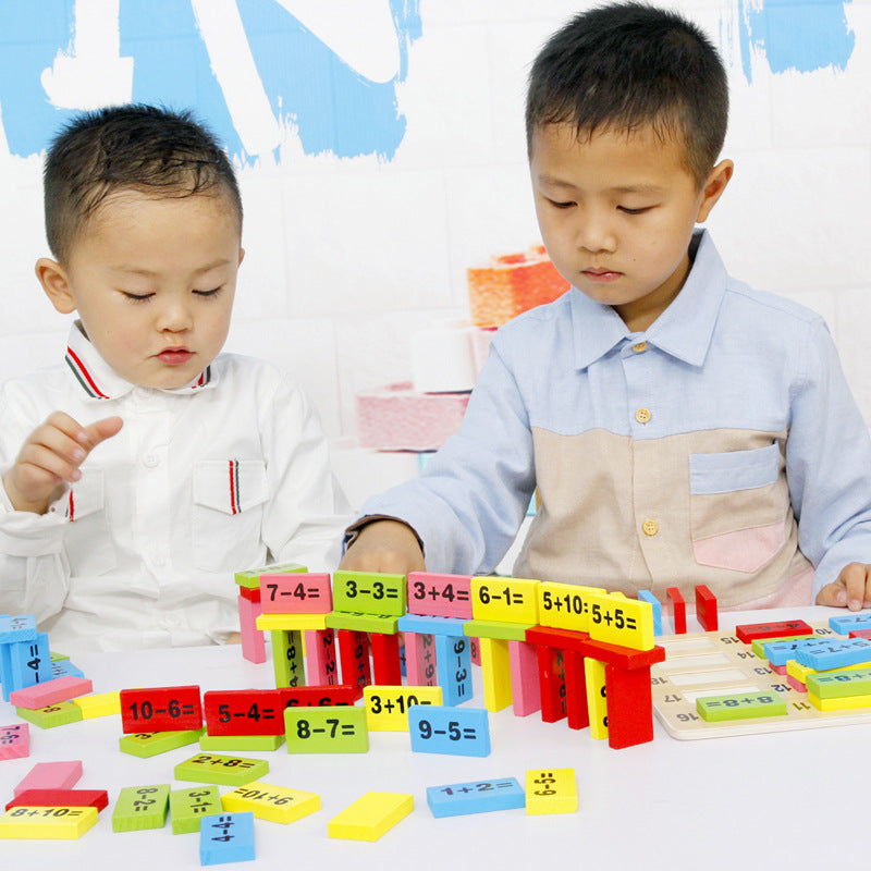 Wooden Maruzi Children's Wooden Early Childhood Education Digital Operation Math Dominoes Building Blocks suit Early Education Educational Toys