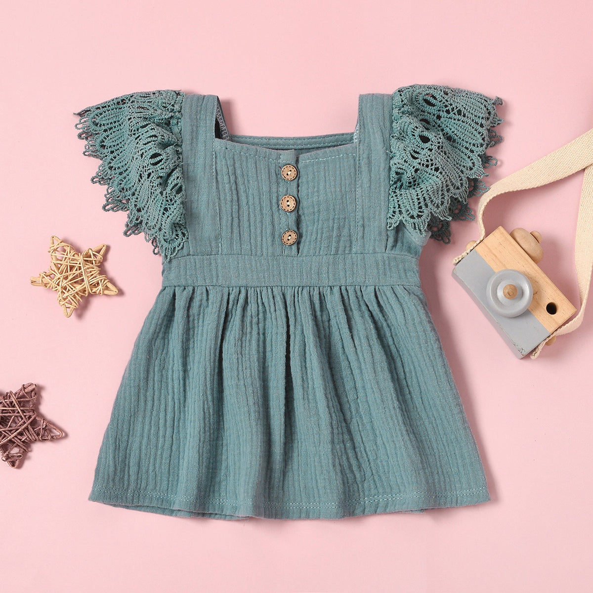 Spring Infant Children's Solid Color Sleeveless Dress