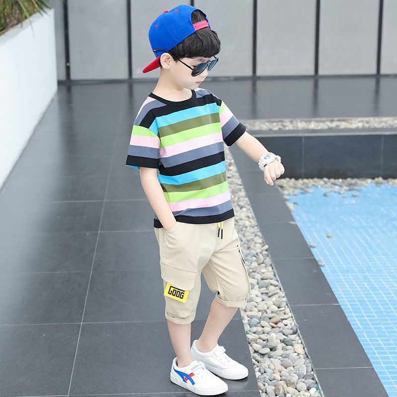 Boys' Fashionable Fifth Pants Two-piece Suit