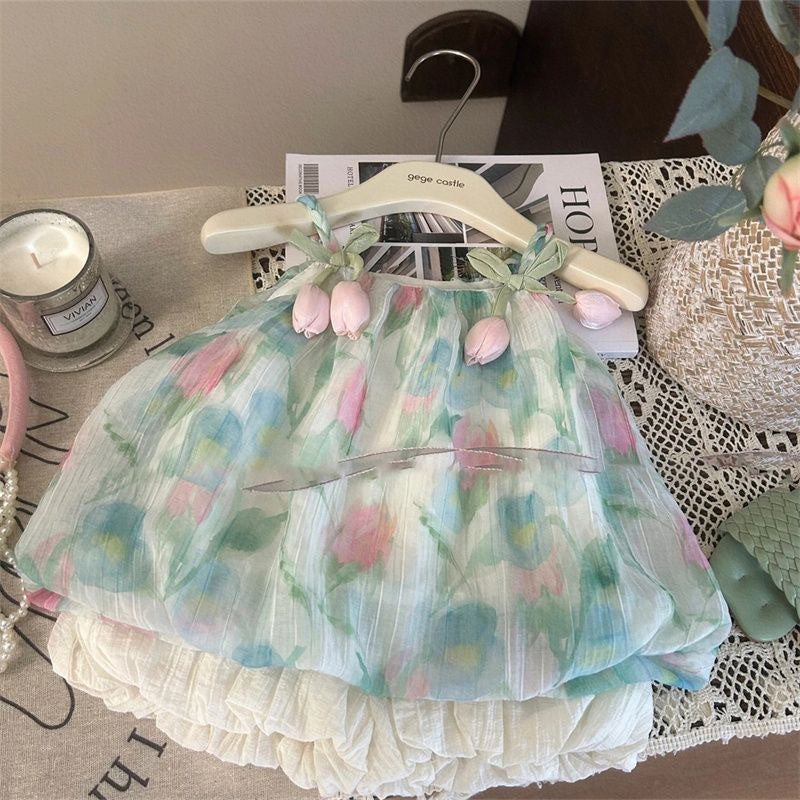 Camisole Bud-waisted Shorts Two-piece Set Dress Suit