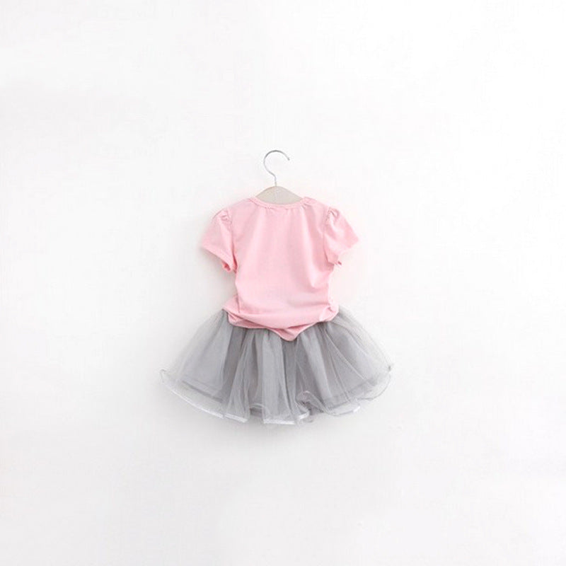 New Girls Clothes Two-piece Dress Solid Color