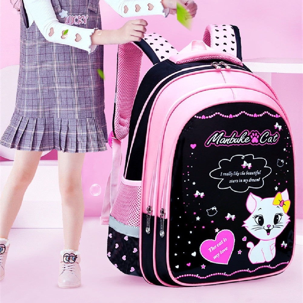 Kids School Cute Cat Print Backpack - Baby Bag - Baby's World