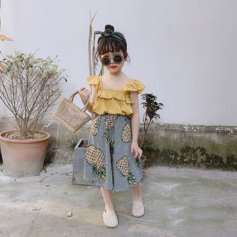 Girl's two-piece pineapple dress
