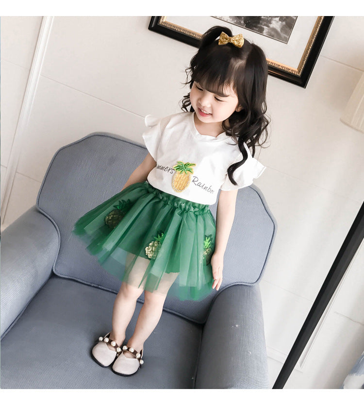 Two-piece Children's Fruit Pineapple Skirt