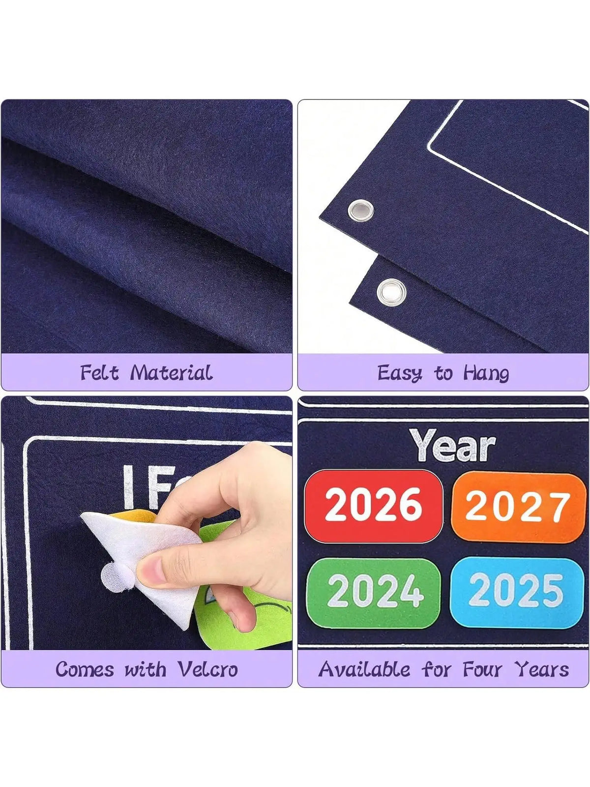 Montessori Felt Calendar Sensory Story Board for Toddlers，Interactive Classroom/Home Early Learning Wall Hanging Gifts