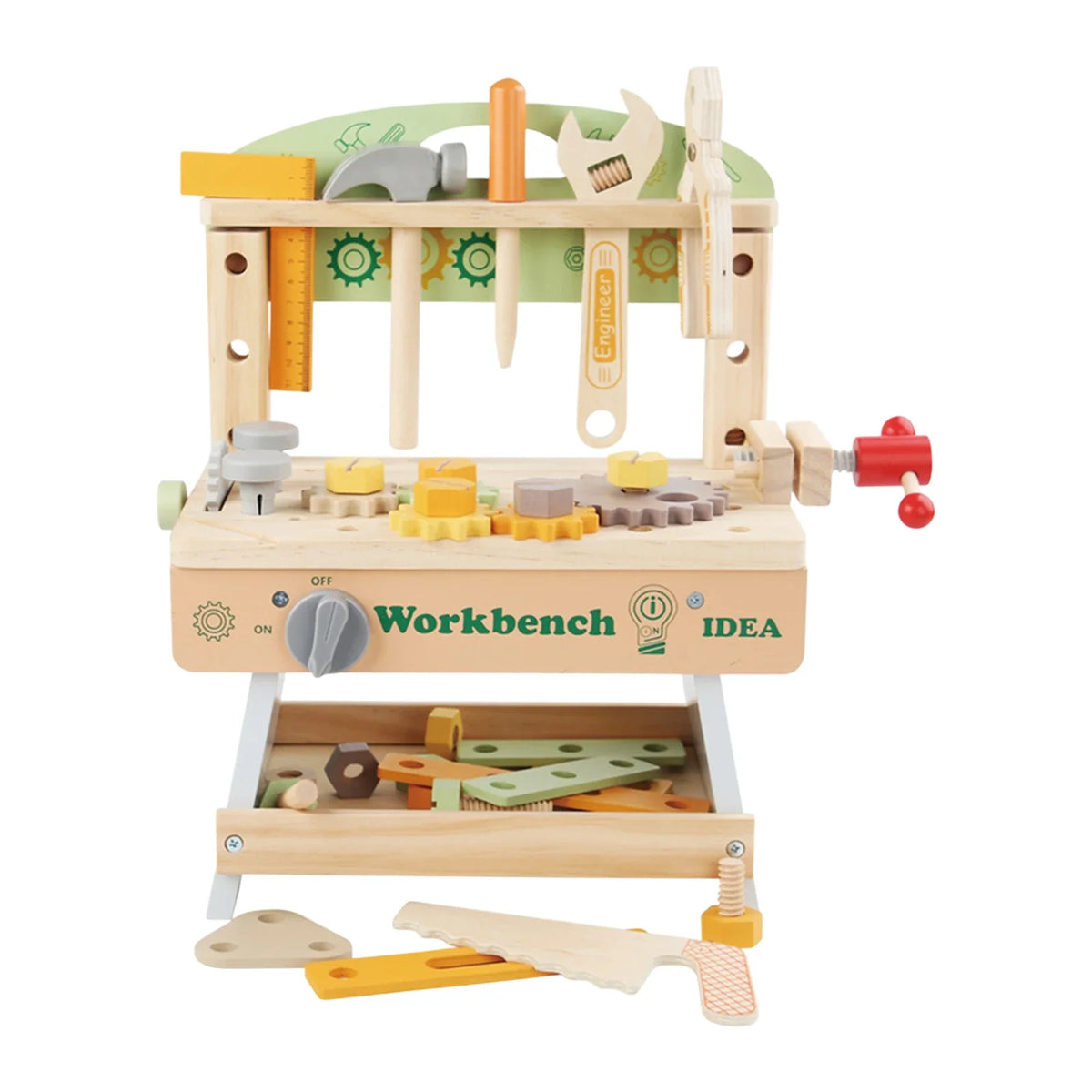 Wooden Tool Bench Simulation DIY Multifunctional Children Repair Play Tool Set for Kids 3 4 5 Year Old Girls Boys Children Gifts