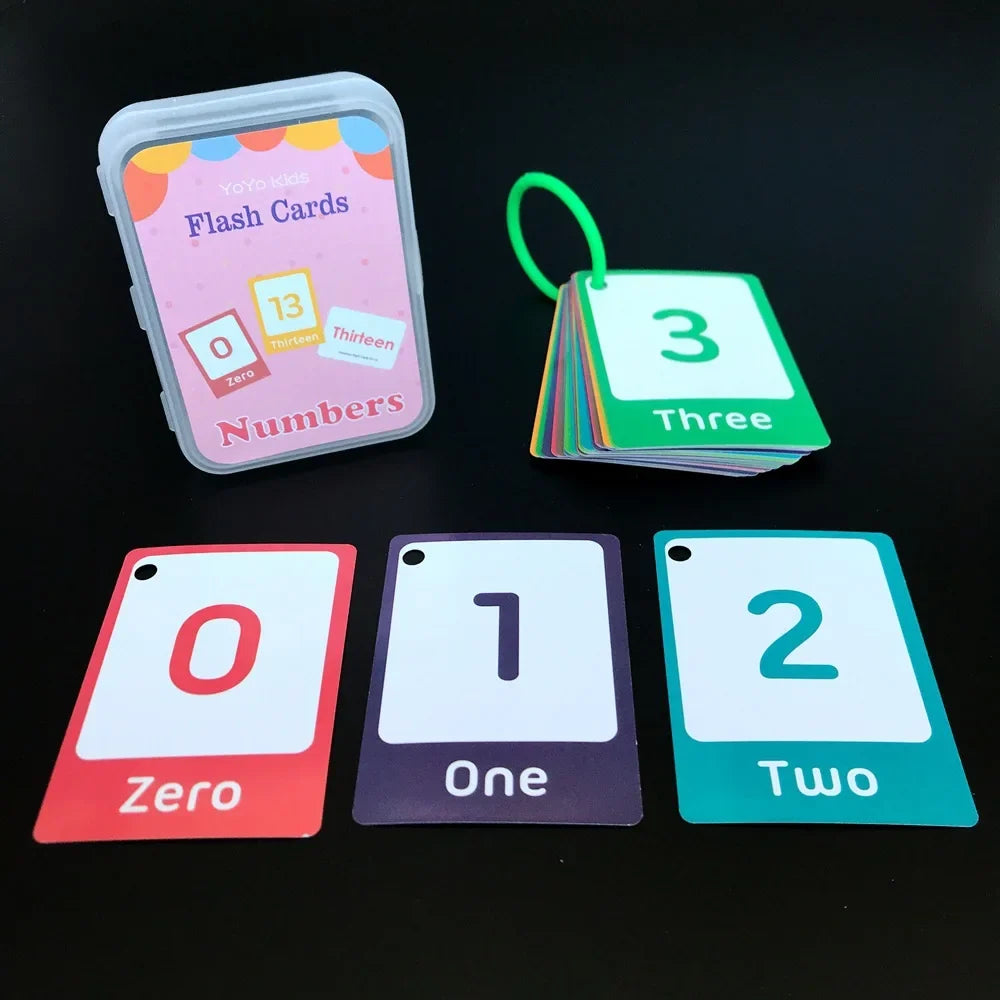 Kids Montessori Baby Learn English Word Card Flashcards Cognitive Educational Toys Picture Memorise Games Gifts for Children 29