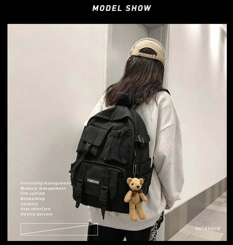 Multifunctional Teenager Laptop Backpack Women Cool Canvas School Bag High Quality Student Backpacks Boy Girl Fashion