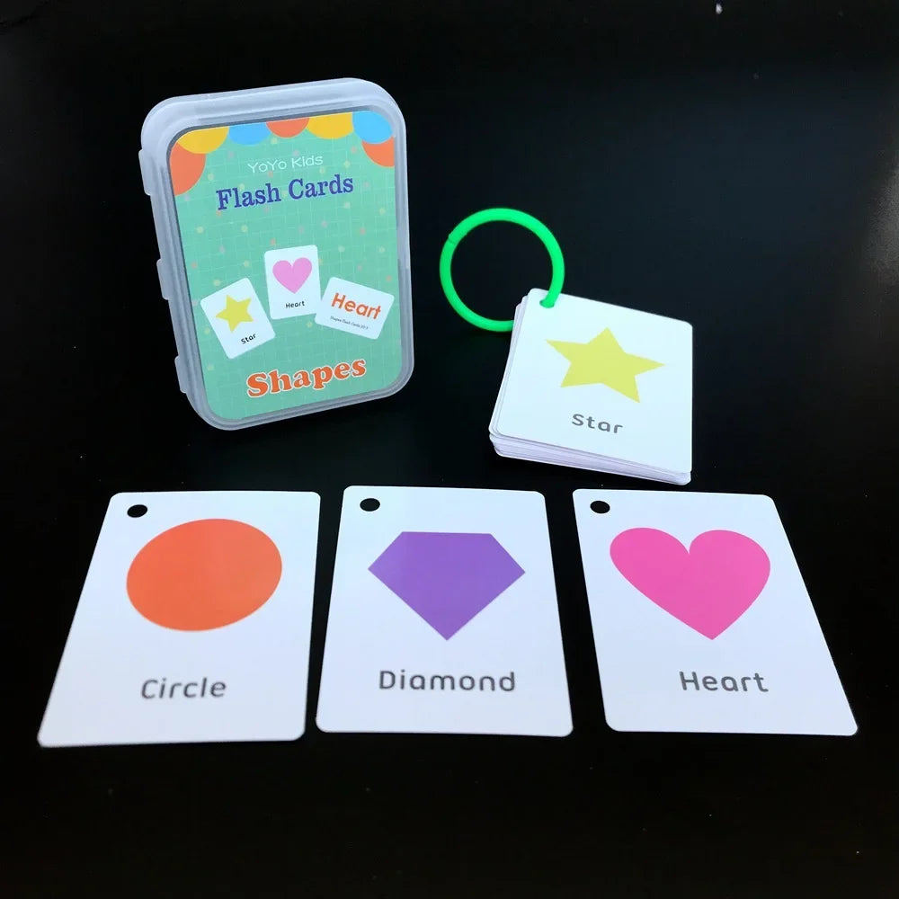 Kids Montessori Baby Learn English Word Card Flashcards Cognitive Educational Toys Picture Memorise Games Gifts for Children 29