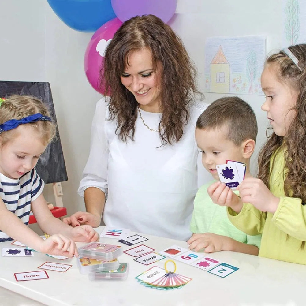 Kids Montessori Baby Learn English Word Card Flashcards Cognitive Educational Toys Picture Memorise Games Gifts for Children 29