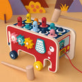 BabyToys bebe Toddler Kids Wooden Fun Game Montessori Activity Toys For Children Elephant Beating Whack-A-Mole Hammer Pounding