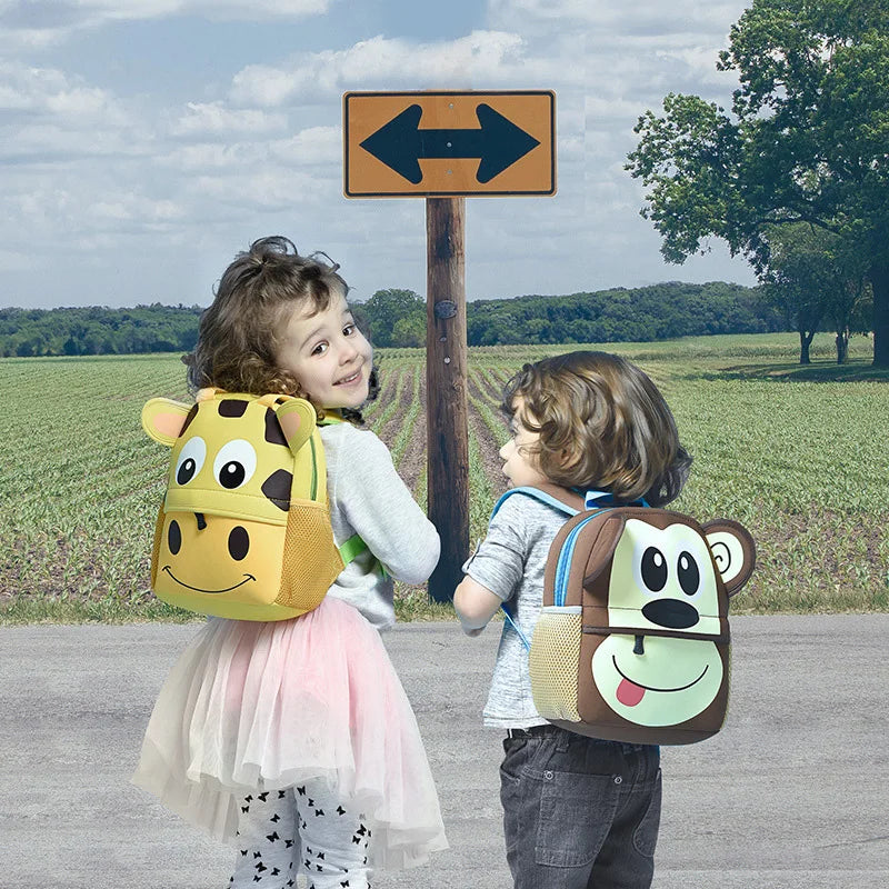 2023 Hot Children Backpacks 3D Giraffe Design Girl Boys School Bags Toddler Kids Neoprene Schoolbag Kindergarten Cartoon