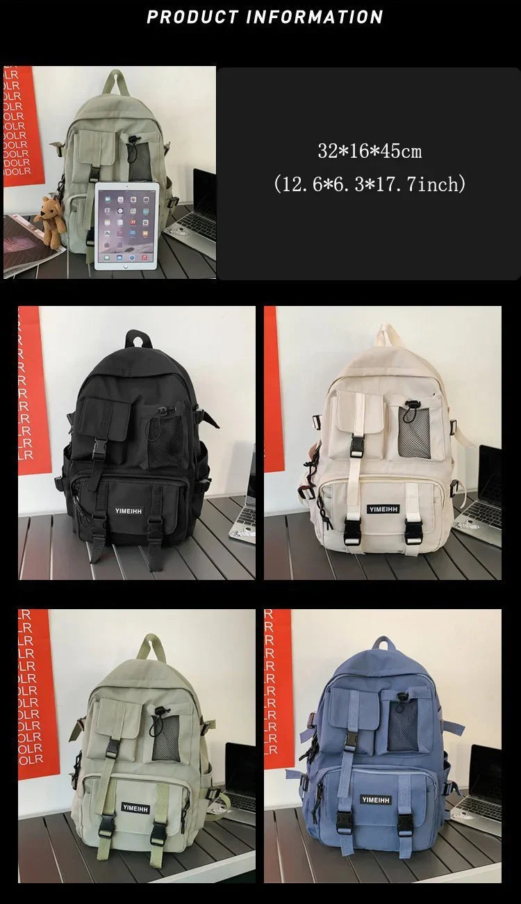 Multifunctional Teenager Laptop Backpack Women Cool Canvas School Bag High Quality Student Backpacks Boy Girl Fashion