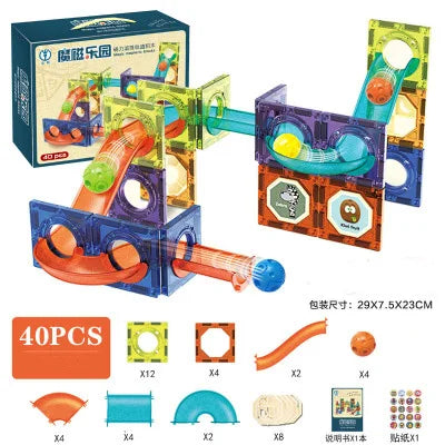 Magnet Maze Ball Track Magnetic Designer Construction Set Model & Building Toy Magnetic Blocks Educational Toys For Children