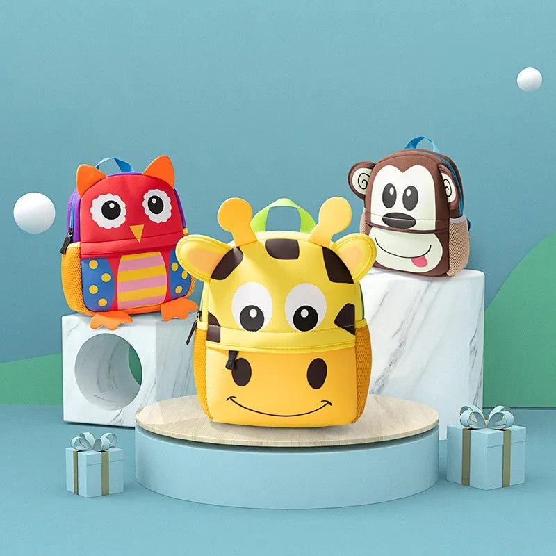 2023 Hot Children Backpacks 3D Giraffe Design Girl Boys School Bags Toddler Kids Neoprene Schoolbag Kindergarten Cartoon
