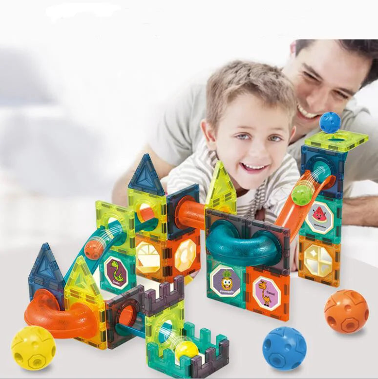 Magnet Maze Ball Track Magnetic Designer Construction Set Model & Building Toy Magnetic Blocks Educational Toys For Children