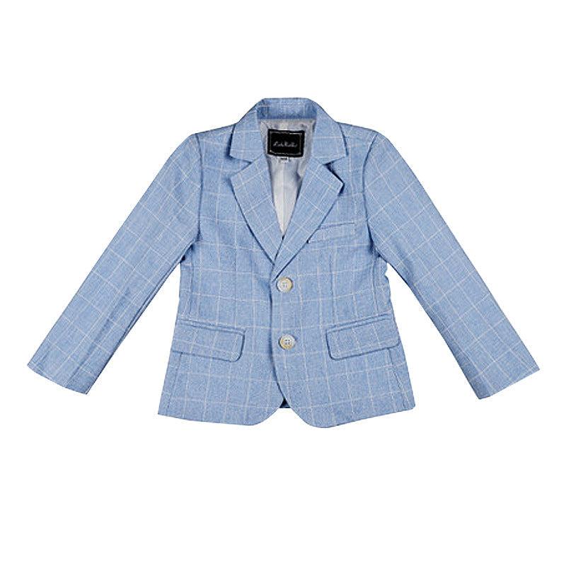 Children's dress spring new British Plaid small suit boy gentleman piano host performance costume suit generation