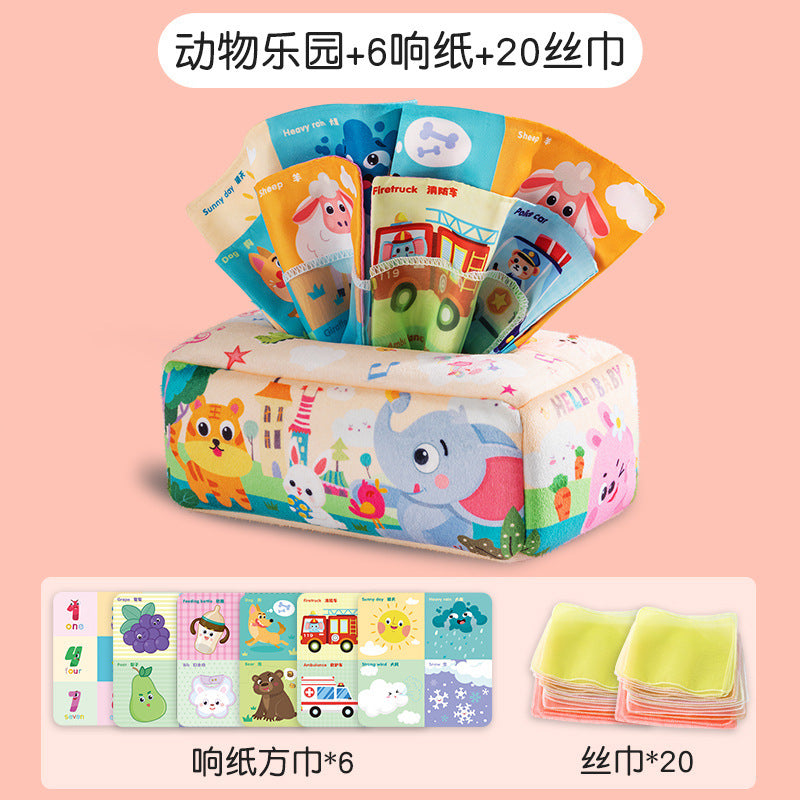 Tissue Paper Toy for Babies 0-1 Years Old, Chewable Cloth Book, Fun for Babies over 6 Months, Tearable Book for Babies