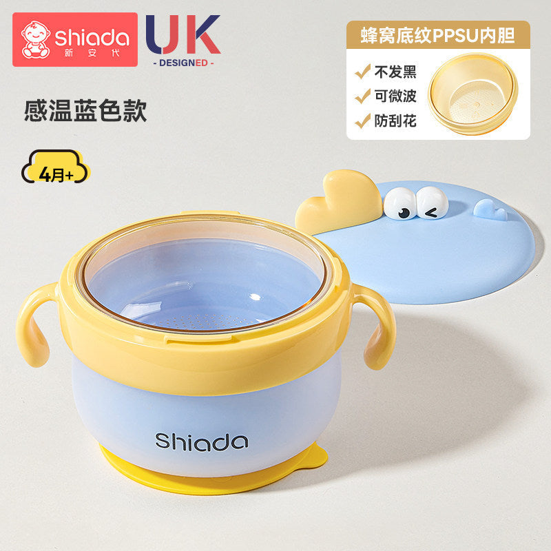 Baby Food Supplement Bowl, Specially Designed for Infants and Young Children, with Constant Temperature Water Injection and Insulation, Suitable for Eating Out, Complete Set of Utensils