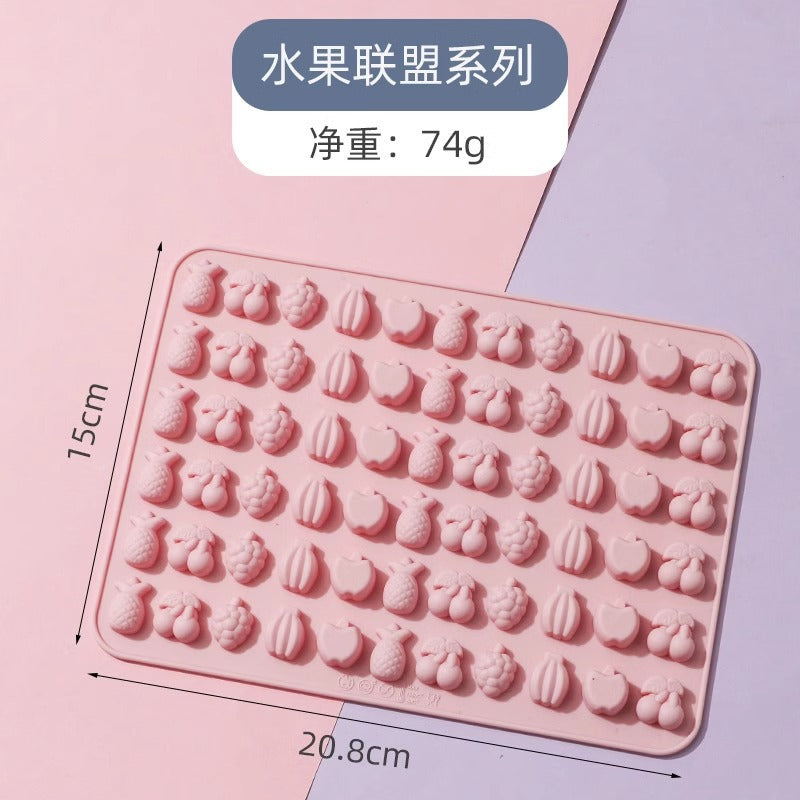 Creative DIY Animal Fruit Silicone Mold Qq Sugar Homemade Jelly Food Grade High Temperature Resistant Gummy Mold