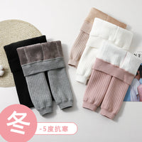 Girls' leggings fleece-lined winter children's long pants thickened warm pantyhose baby children's girls' cropped pants