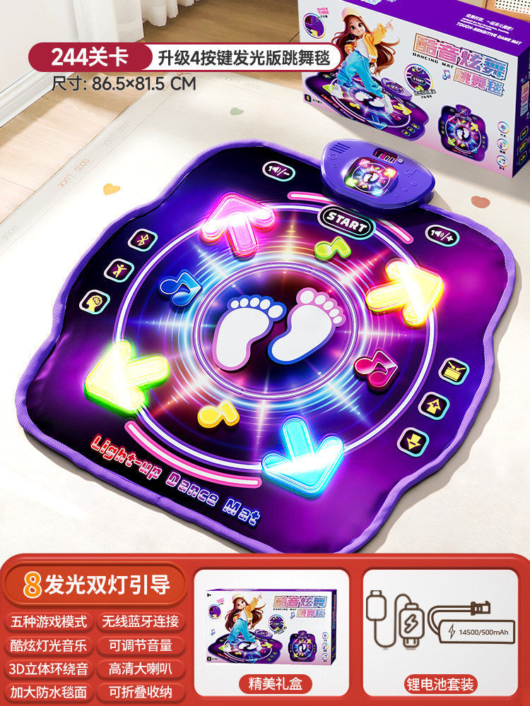 Double-Player Pk Dance Mat Music Bluetooth Motion Sensory Trainer Fitness Height-Increasing Game Jumping Mat Children's Toy