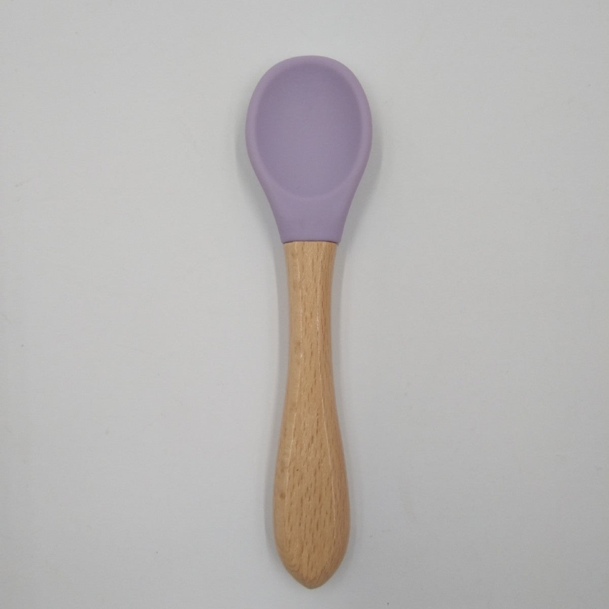 Manufacturer Aliexpress Cross-Border Ready-Stock Children's Eating Training Spoon Wooden Handle Fork Silicone Soft Spoon Silicone Wood Combination
