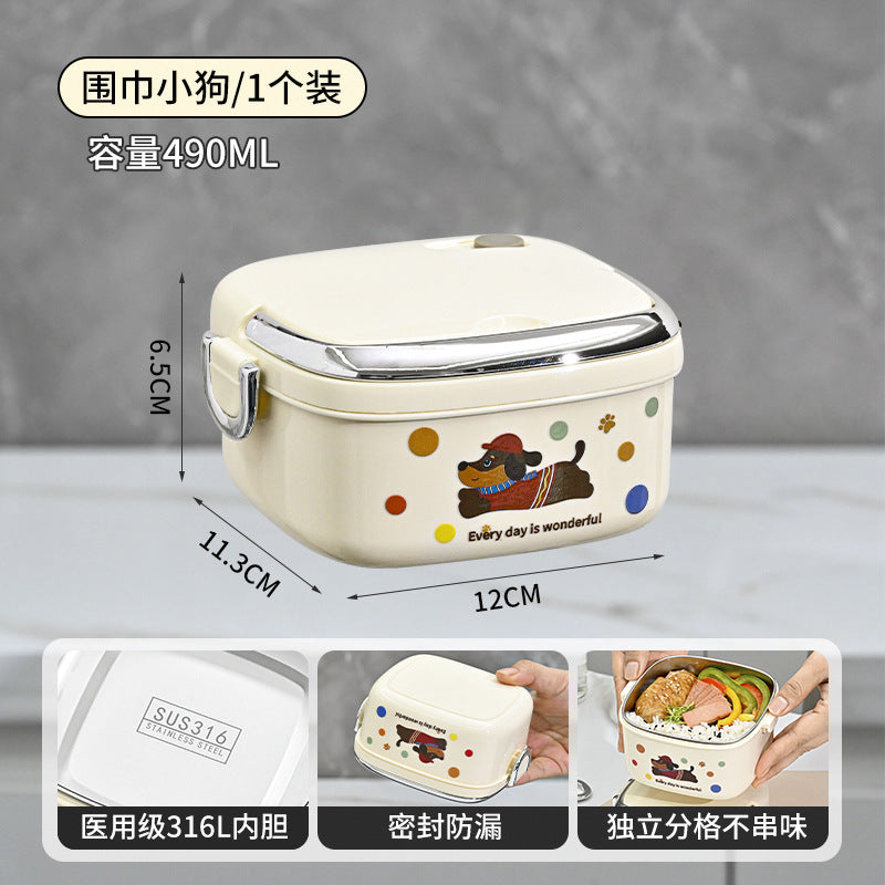 316 Stainless Steel Insulated Lunch Box, a Must-Have for Office Workers, Leak-Proof and Sealed, Multi-Layer Bento Box for Students