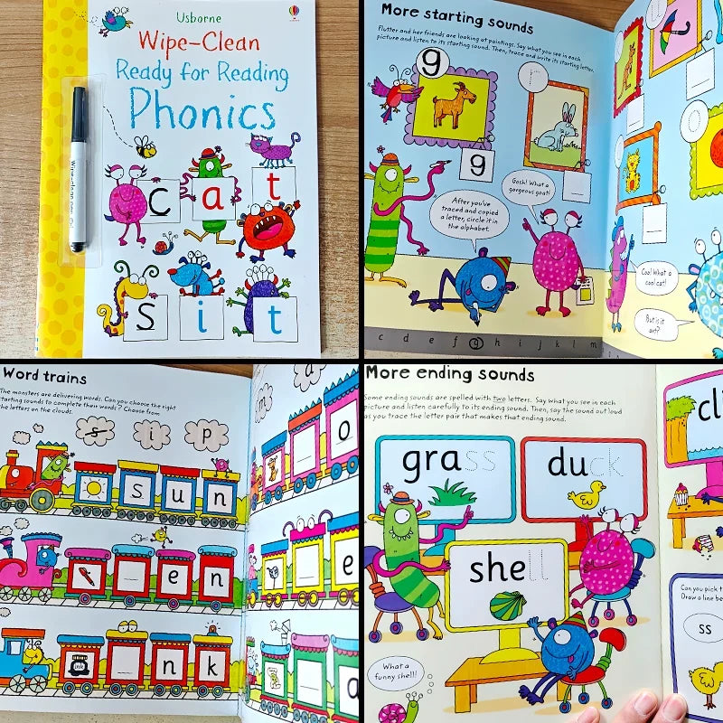 Erasable and reusable English learning workbook