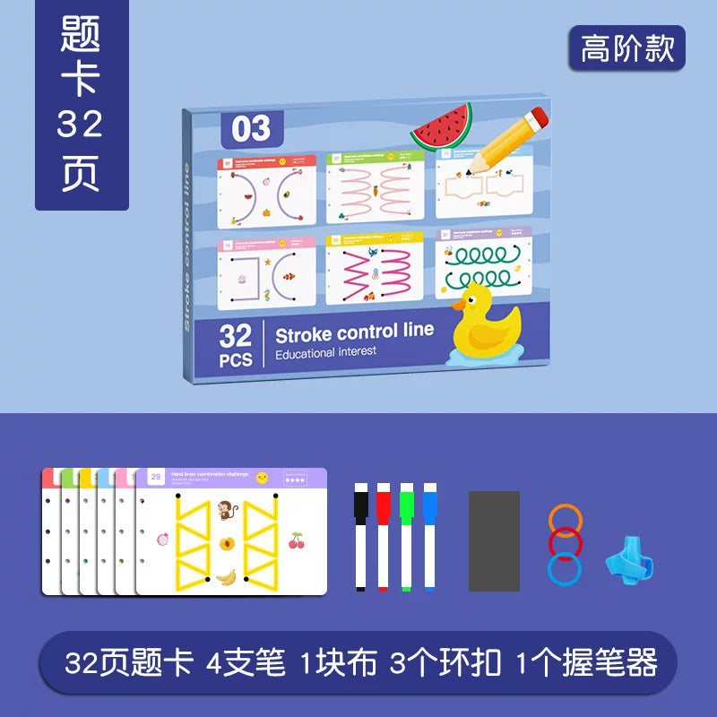 Erasable and reusable English learning workbook