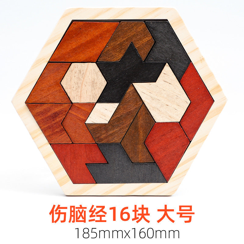 Wooden changeable honeycomb puzzle boys and girls color puzzle kindergarten early education baby children's educational toys wholesale