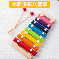 8-Note Hand-Strike Xylophone Wooden Percussion Music Toy for Kids Baby Music Instrument