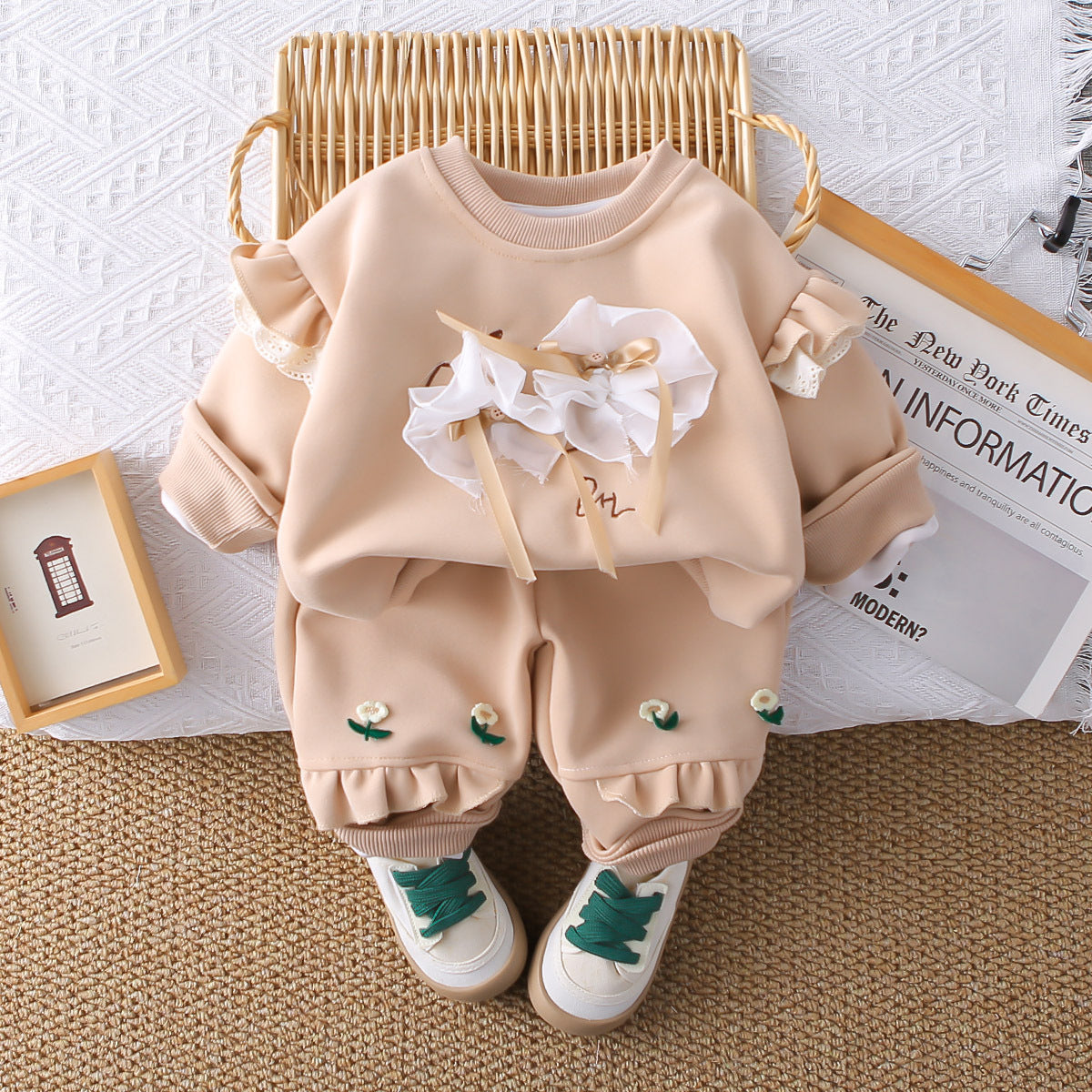 2025 Girl's Bow Sweat Spring New Women's Baoyang Korean Style Top Children's Baby Princess Long Sleeve