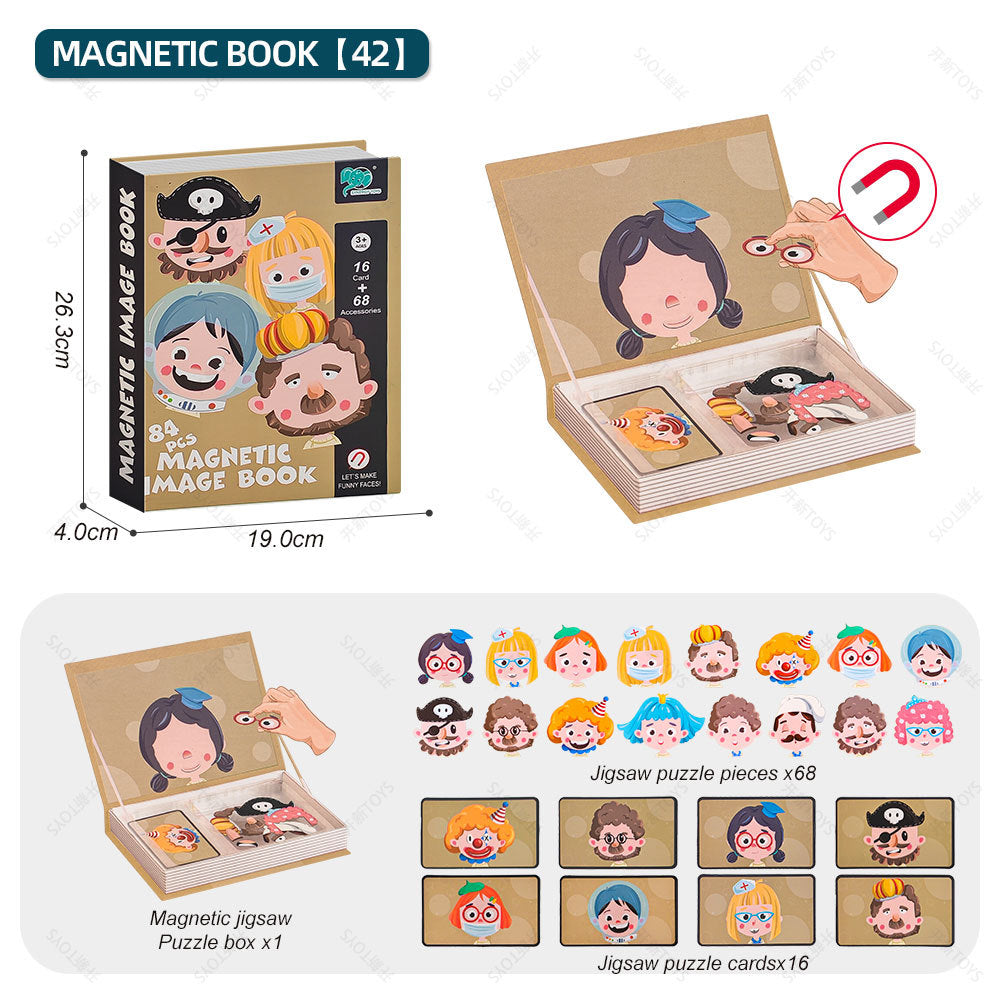 <best selling in north america> Diy puzzle magnetic puzzle book amazon baby and young children magnetic stick early education toy gift