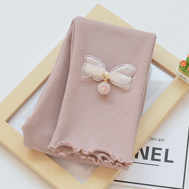 Girls' Leggings Spring and Autumn Thin Outer Wearing Western Style Children's Pants Spring New Style Baby Girl's Cotton Long Pants