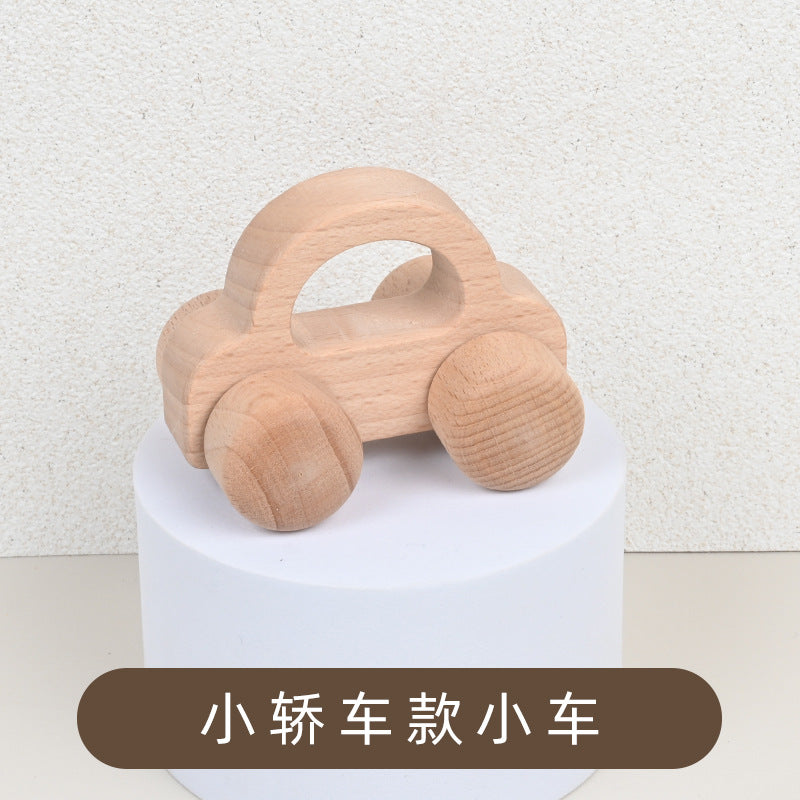 Baby log animal shape CAR children's early education grasping inertia practice hand push car educational toys